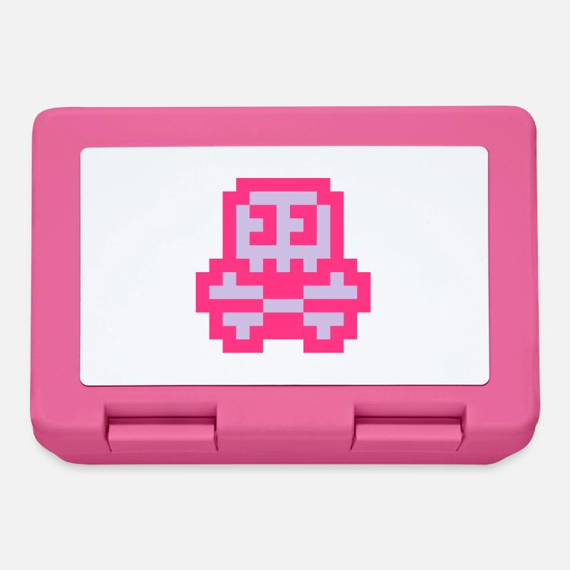 Crâne mignon 8bit - Boîte à goûter - rose