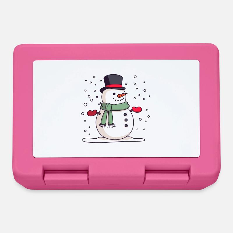 Snowman with hat - Lunchbox - pink