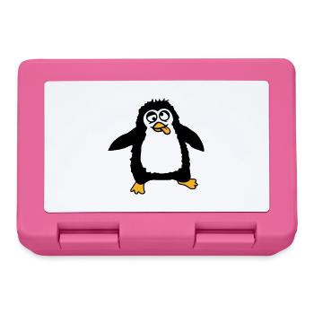 Penguin baby looks confused dazed crazy cute - Lunchbox - pink - Front