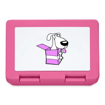 Dog Gift Box Funny Crazy Surprise Fun - Lunchbox - pink - Front