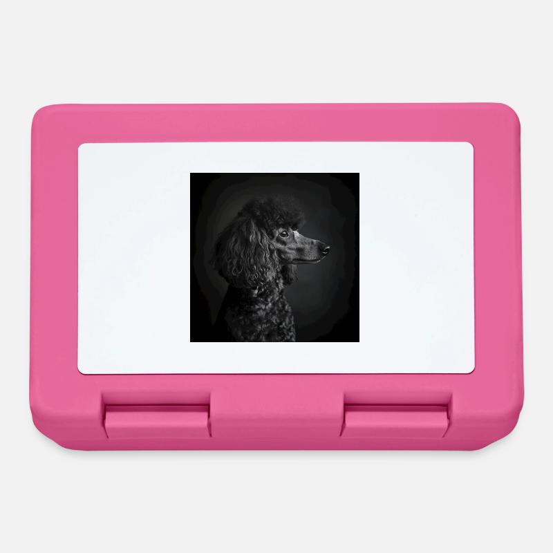 Black Animals - Black Poodle - Brotdose - Pink
