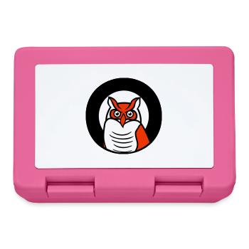 Eule Vogel Uhu Nachtvogel Schleiereule Kauz Comic - Brotdose - Pink - Vorne