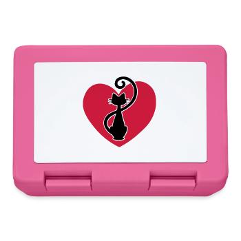 Katzendame - cat lady - dame de chat - Lunchbox - pink - Front