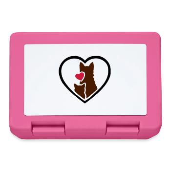 Katze & Hund / Cat & Dog / Chat & Chien - Brotdose - Pink - Vorne