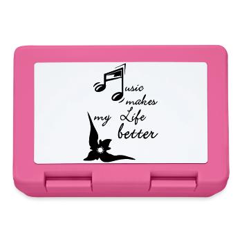 Music makes my Life better Musique cadeau - Boîte à goûter - rose - Devant