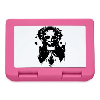 Jésus Graffiti avec un casque et lunettes de - Boîte à goûter - rose - Devant