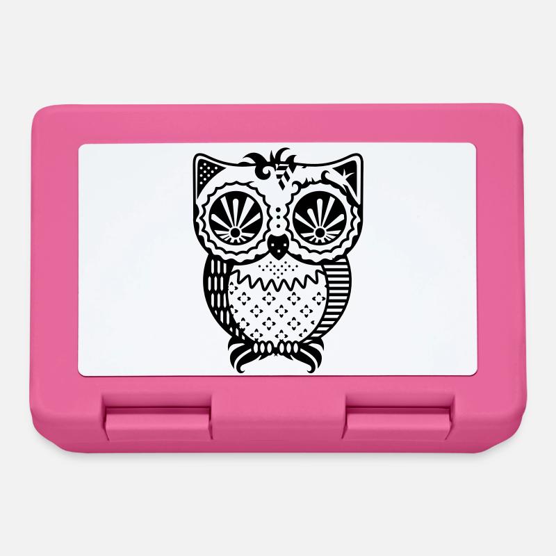 Patchwork Eule - Brotdose - Pink
