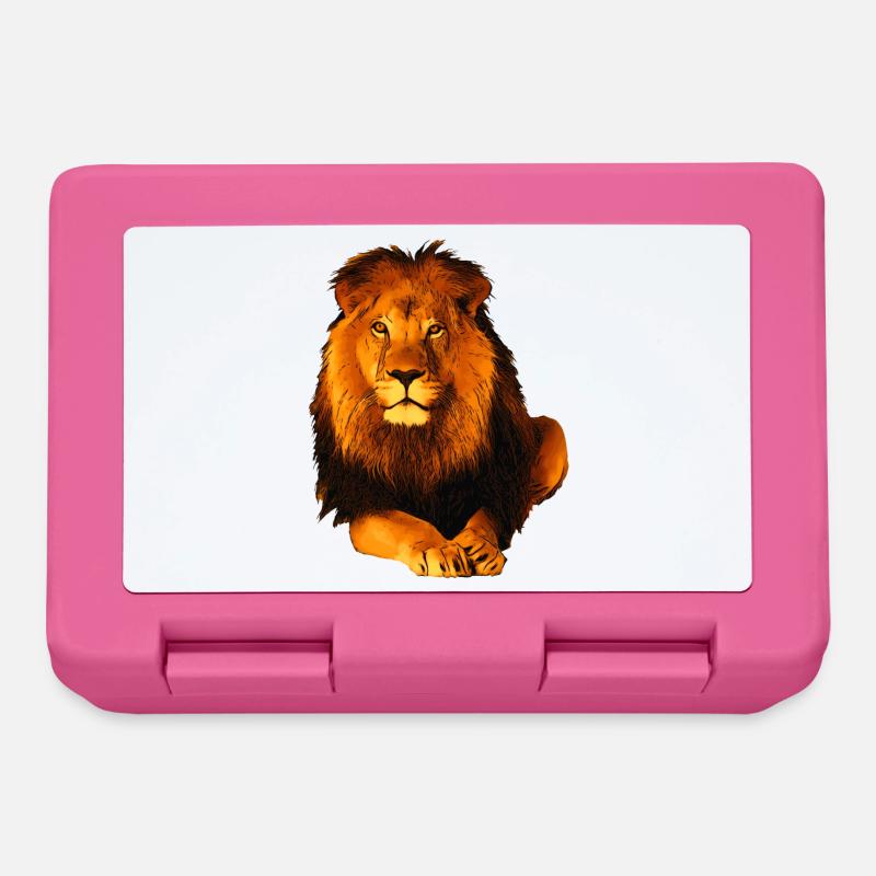 Lion - Boîte à goûter - rose