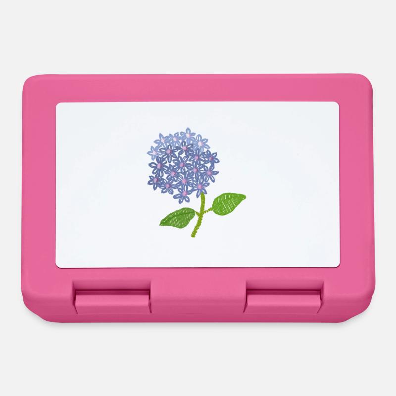 embroidered hydrangea - Lunchbox - pink