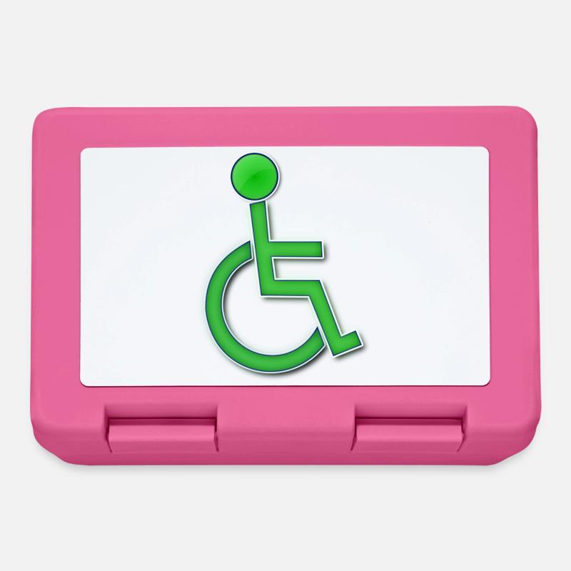 Grünes Rollstuhl-Symbol # - Brotdose - Pink