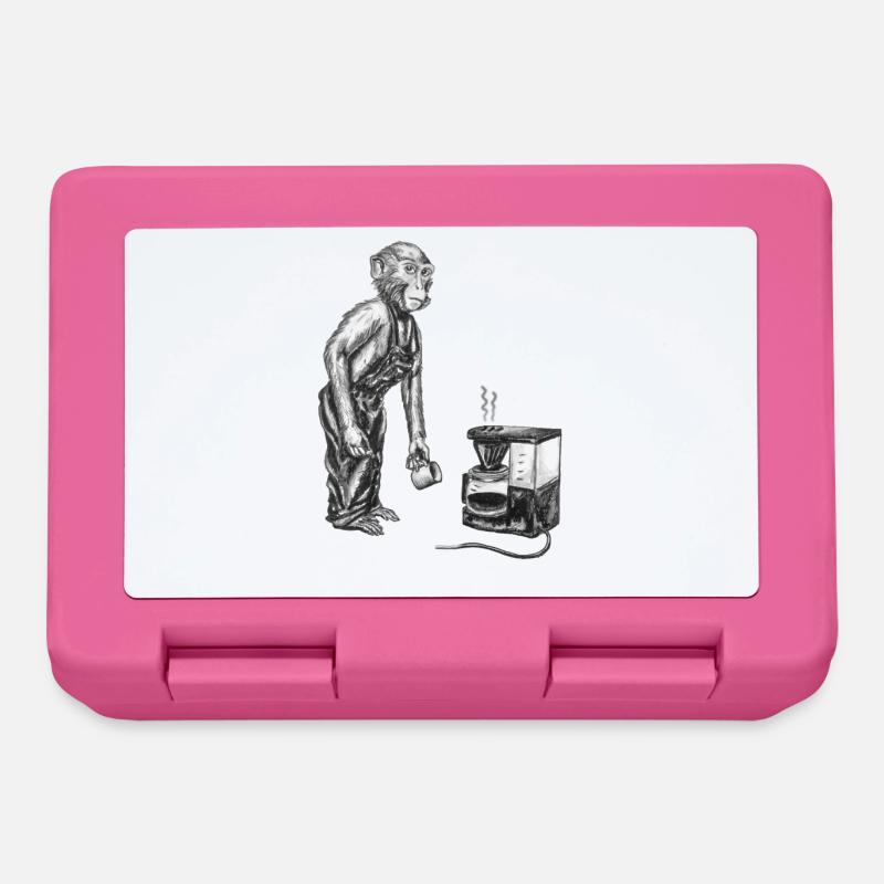Monkey and coffee - Lunchbox - pink