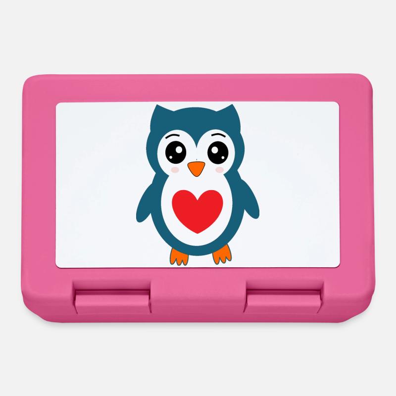 Eule blaue Eule - Brotdose - Pink