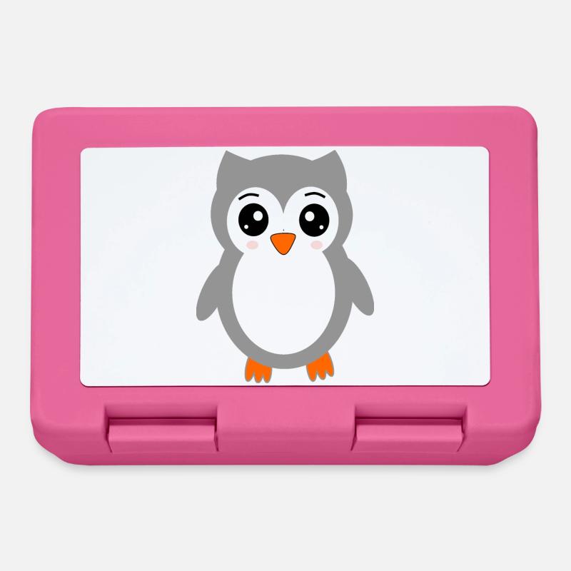 graue Eule - Brotdose - Pink