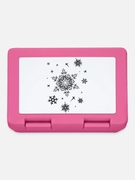 xmas Sterne Eiskristalle Symbol Weihnachten Schnee - Brotdose - Pink