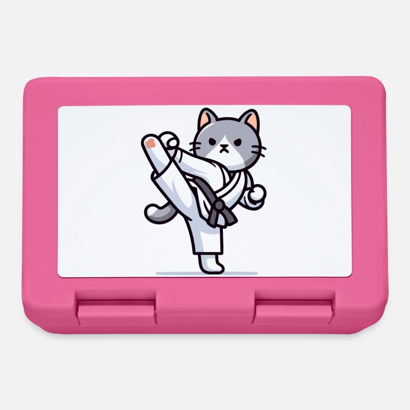 Karaté Kitty : le combattant félin - Boîte à goûter - rose