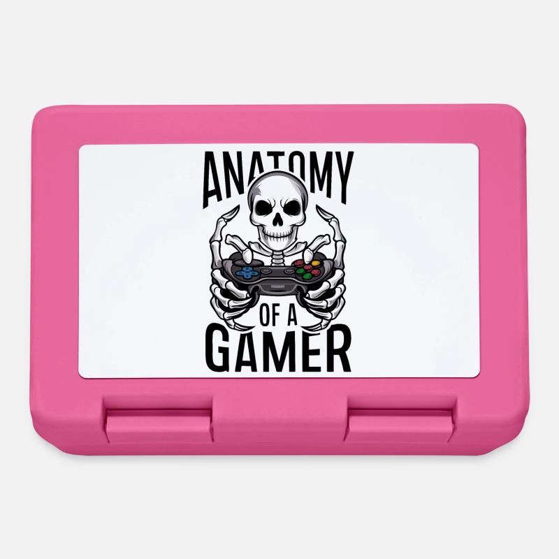 Gamer Skeleton with Game Controller - Lunchbox - pink