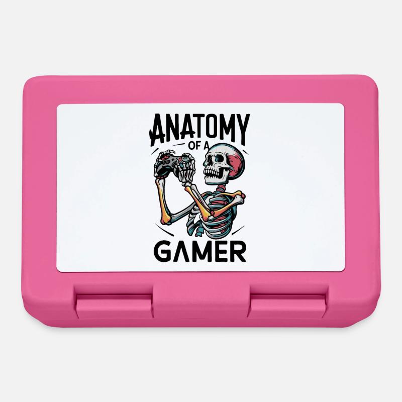 Kniezekskool with Skeletal Flames - Lunchbox - pink