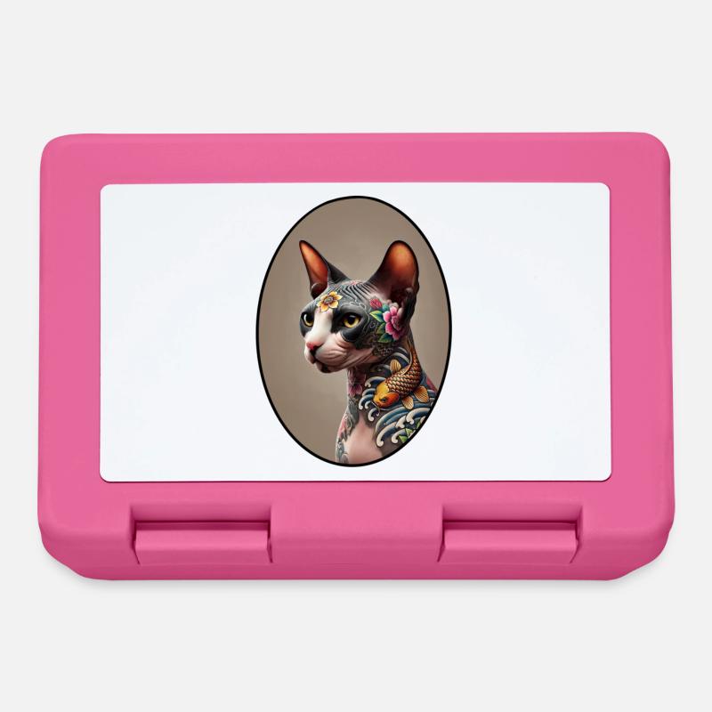 Tattooed Sphynx Cat - Lunchbox - pink