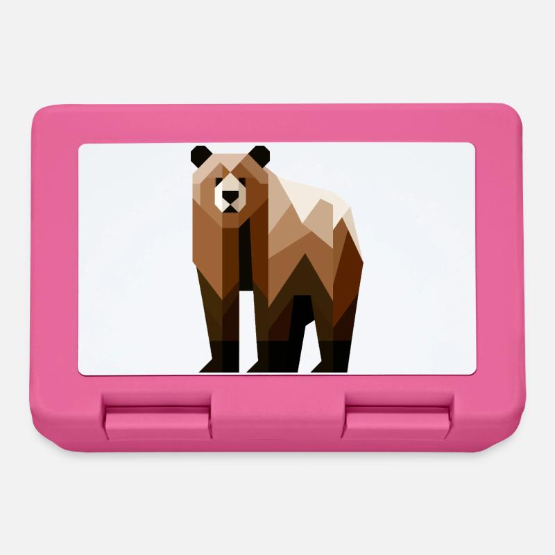 Geometric Bear - Lunchbox - pink