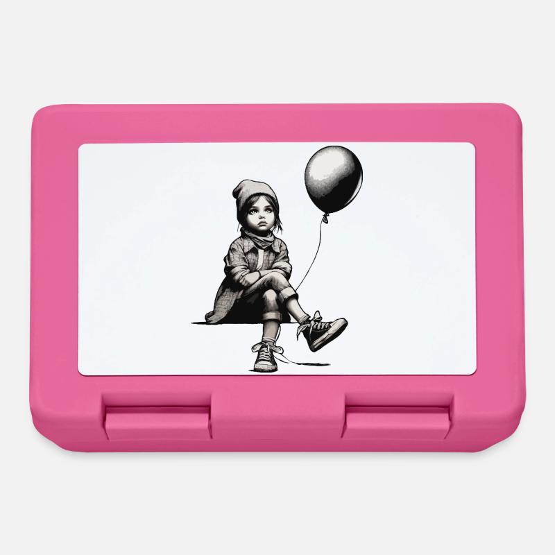 Mädchen mit Luftballon - Brotdose - Pink