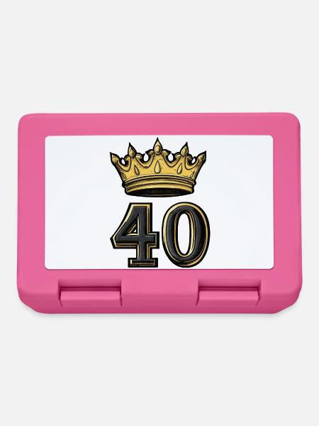 40 Zahl Krone - Brotdose - Pink