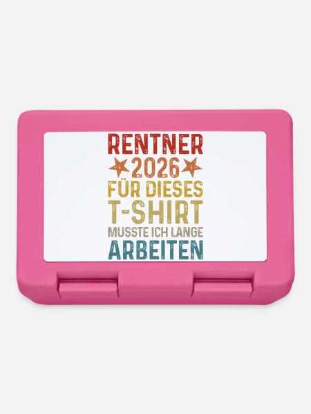 Rentner 2026 TShirt Retro Rente Geschenk Ruhestand - Brotdose - Pink