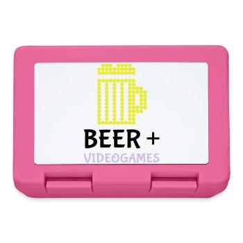 Pixel-Bier-Videospiele - Brotdose - Pink - Vorne