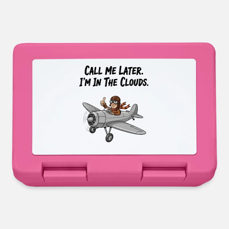 Aviator Saying: Now in the Clouds Pilot Style - Lunchbox - pink