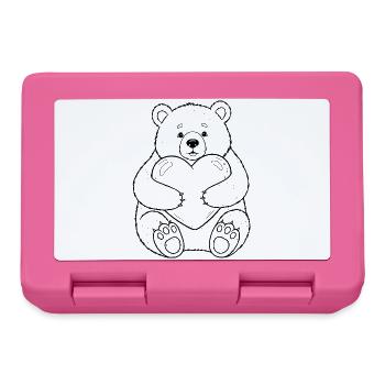 Teddybär mit Herz – kuschelige Liebe - Brotdose - Pink - Vorne