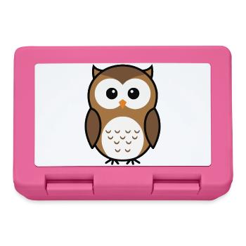 Cute Curious Owl Minimalist Style - Lunchbox - pink - Front