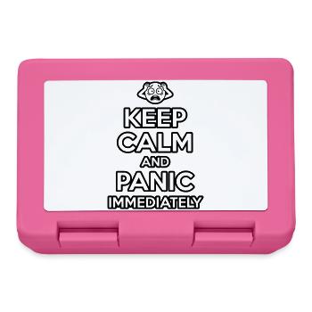 Panic Immediately - Funny Sarcastic Meme - Lunchbox - pink - Front