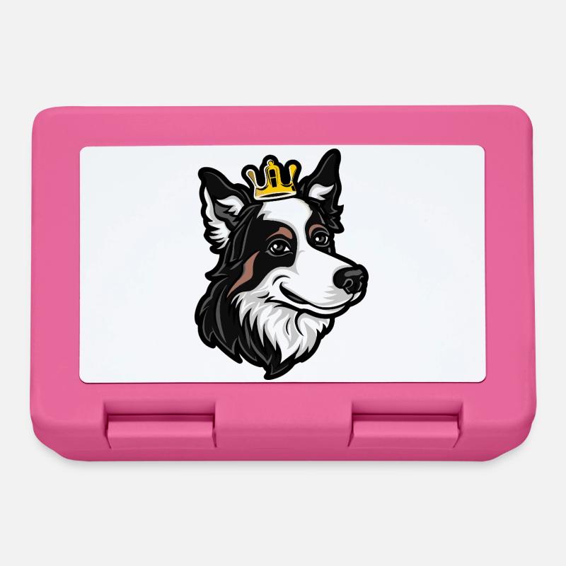 Border Collie Dog Crown - Lunchbox - pink