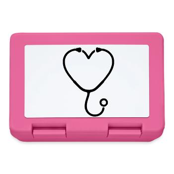 Plan de médecine cardiaque par stéthoscope - Boîte à goûter - rose - Devant