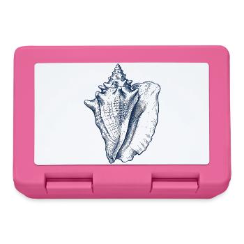 Sea Shell Illustration in Blue - Lunchbox - pink - Front