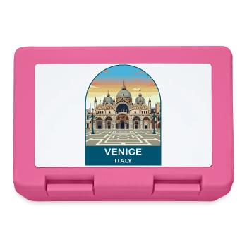Art vintage de voyage de Venise en Italie - Boîte à goûter - rose - Devant
