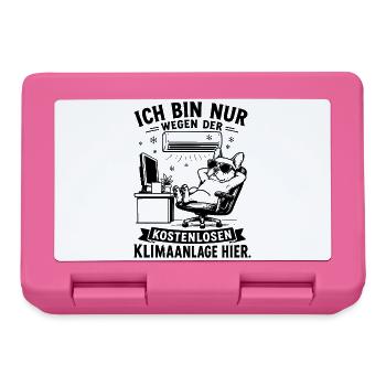 Lustiges Büro Design – Home Office vs Klimaanalge - Brotdose - Pink - Vorne
