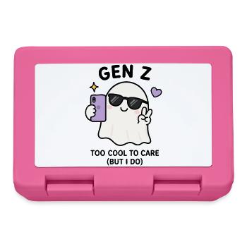 Cute Gen Z kawaii ghost taking a selfie in sunglas - Lunchbox - pink - Front