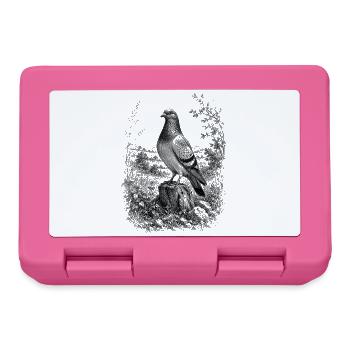 Colombe fière dans la nature dans un style de dessin détaillé - Boîte à goûter - rose - Devant