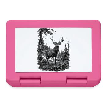 Cerf majestueux dans la nature dans le style du dessin - Boîte à goûter - rose - Devant