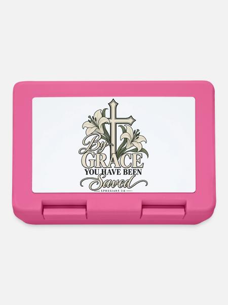 By Grace – Kreuz und Lilien - Brotdose - Pink