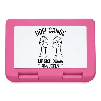 Drei Gänse die sich dumm angucken - Dumme Gans - Brotdose - Pink - Vorne