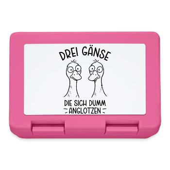 Drei Gänse die sich dumm anglotzen - Dumme Gans - Brotdose - Pink - Vorne