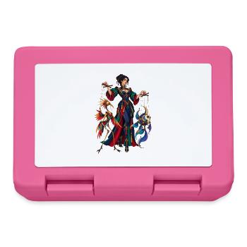 Puppenspielerin mit fantasievollen Marionetten - Brotdose - Pink - Vorne