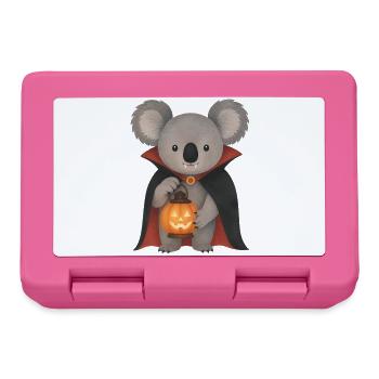 Vampirkoala und Kürbislaterne - Brotdose - Pink - Vorne