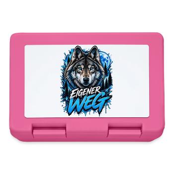 Neon-Wolf Mondnachtwald - Brotdose - Pink - Vorne