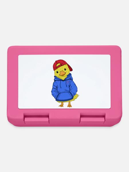 Coole Ente mit Hoodie und Cap - Brotdose - Pink