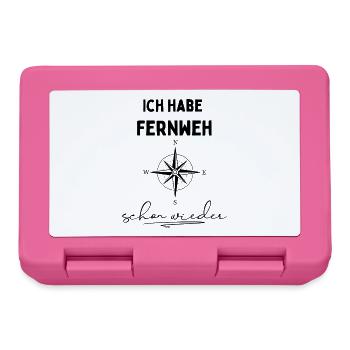 Ich habe Fernweh. Schon wieder. Reisespruch - Brotdose - Pink - Vorne