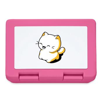 Chat kawaii rigolo - Boîte à goûter - rose - Devant
