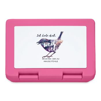 Ich fühle mich bei dir zu Hause, ich liebe dich - Brotdose - Pink - Vorne