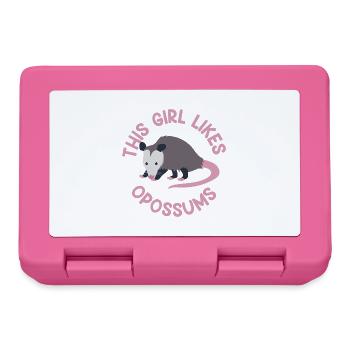 Girl Likes Cute Opossums Ironic Saying Food - Lunchbox - pink - Front